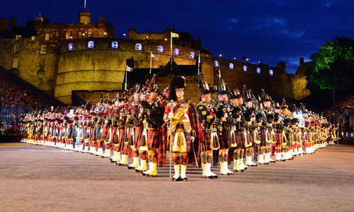 The tattoo taking place on the esplanade at the castle ©The Royal Edinburgh Military Tattoo