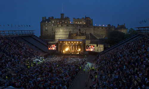 General view of a Paul Weller concert at Edinburgh Castle