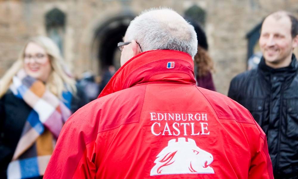 Castle guide giving a group tour