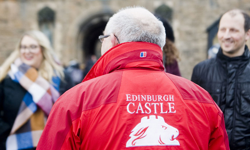 Castle guide giving a group tour