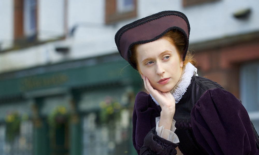 Costumed performer dressed as Mary Queen of Scots