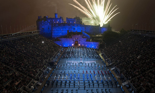 General view of the Tattoo taking place on the esplanade