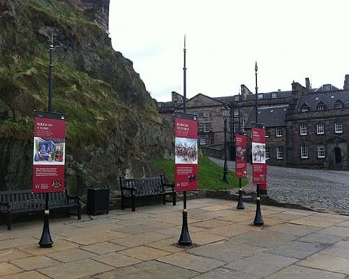 View of the timeline at Edinburgh Castle