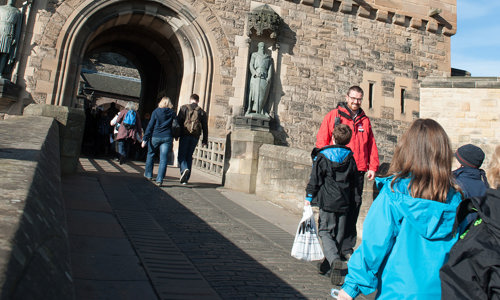 School children at the Discover Edinburgh Castle activity