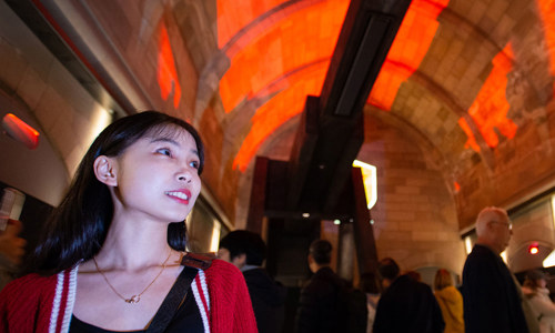 Visitors in the Argyle Tower at Ednburgh Castle, which host the Fight for the Castle exhibition