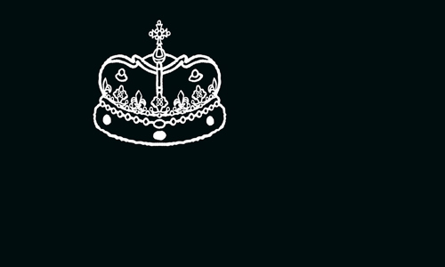 An outline of a crown