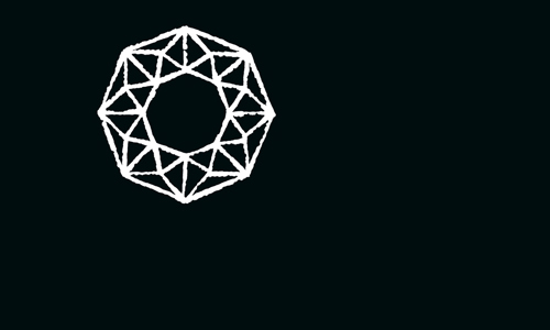 A line drawing of a gem
