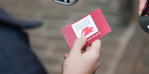 Edinburgh Castle ticket being scanned for entry